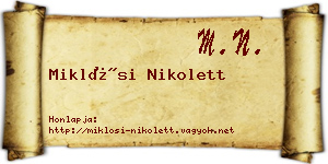 Miklósi Nikolett névjegykártya